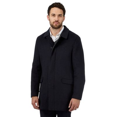 J by Jasper Conran Big and tall navy wool blend coat